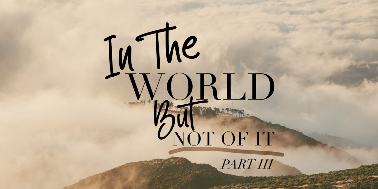 In the World, But Not of It  Part Three: Trust in God, Not Trust in Man
